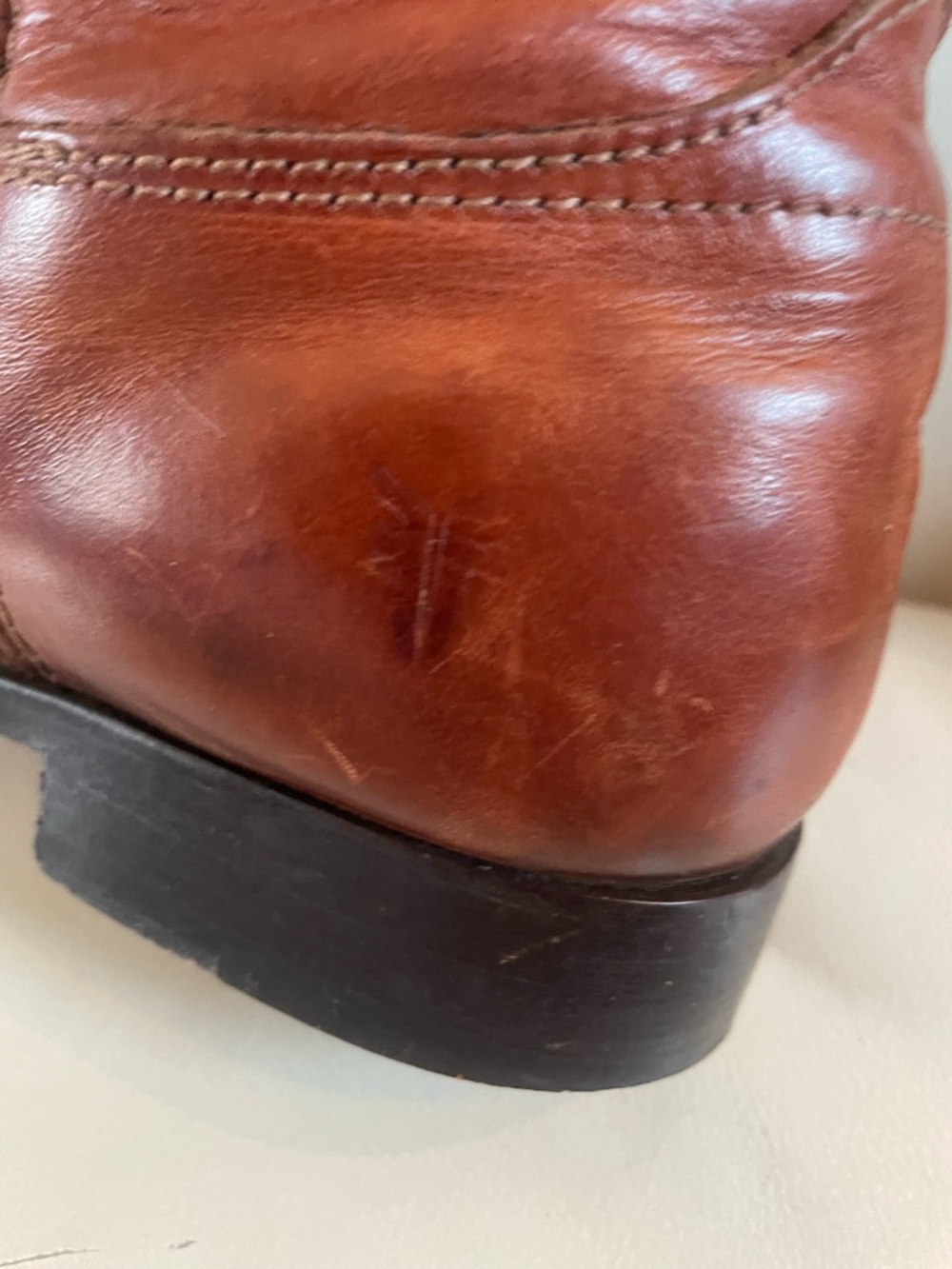 Frye Leather Knee-High Riding Boots in Chestnut Brown - Women size 7.5B - Picture 7 of 16